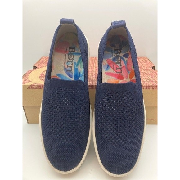 Soltice Navy Blue Knit Slip On By Born Casual Comfort‎ Shoes Sneakers Women Sz 6 - Picture 3 of 6